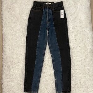 Pacsun Two-Tone Black and Blue Women's Jeans